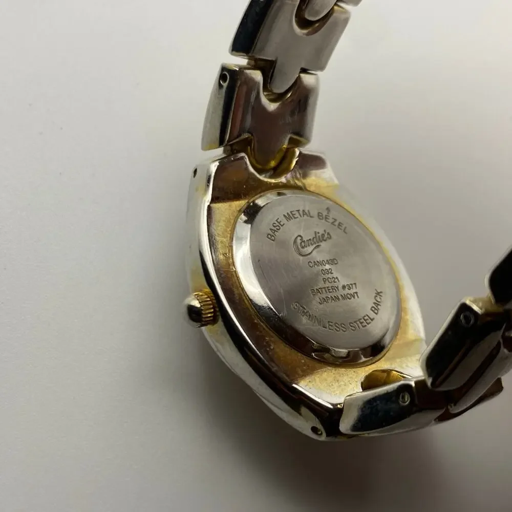 Sparkling Candie's Two-Tone Rhinestone Watch with New Battery